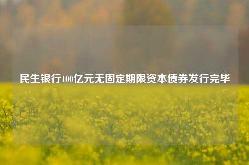 民生银行100亿元无固定期限资本债券发行完毕