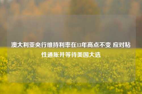 澳大利亚央行维持利率在13年高点不变 应对粘性通胀并等待美国大选