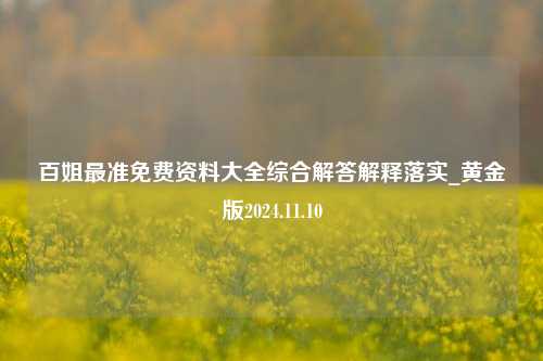 百姐最准免费资料大全综合解答解释落实_黄金版2024.11.10