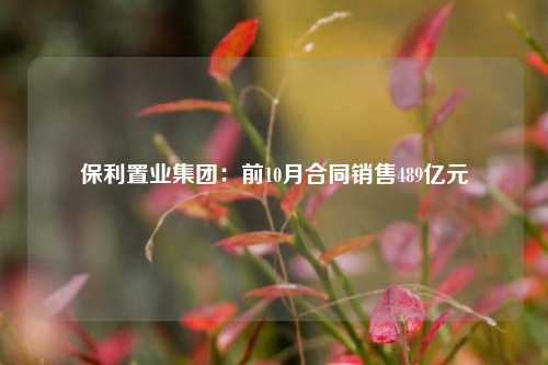 保利置业集团：前10月合同销售489亿元