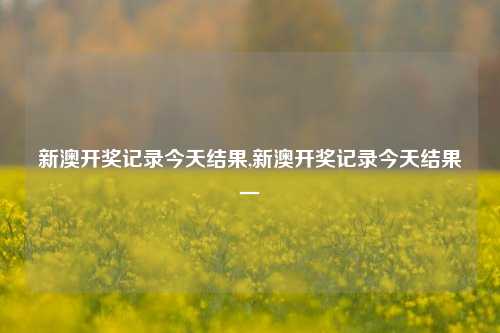 新澳开奖记录今天结果,新澳开奖记录今天结果一