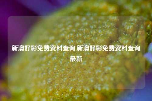 新澳好彩免费资料查询,新澳好彩免费资料查询最新