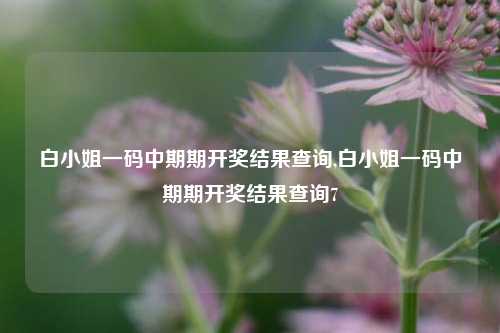 白小姐一码中期期开奖结果查询,白小姐一码中期期开奖结果查询7