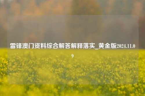 雷锋澳门资料综合解答解释落实_黄金版2024.11.09