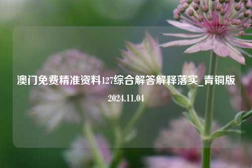 澳门免费精准资料127