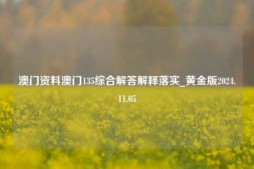 澳门资料澳门135综合解答解释落实_黄金版2024.11.05