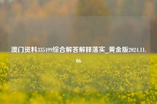 澳门资料335499综合解答解释落实_黄金版2024.11.06