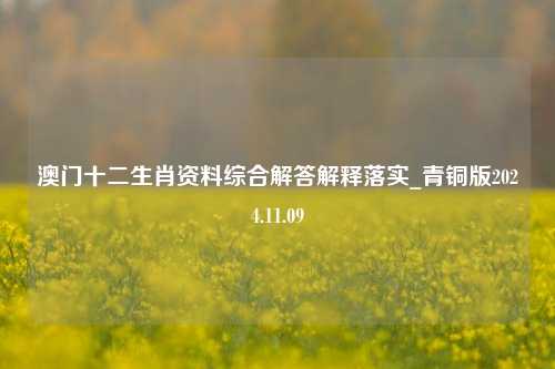 澳门十二生肖资料综合解答解释落实_青铜版2024.11.09