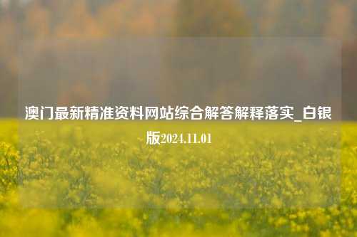 澳门最新精准资料网站