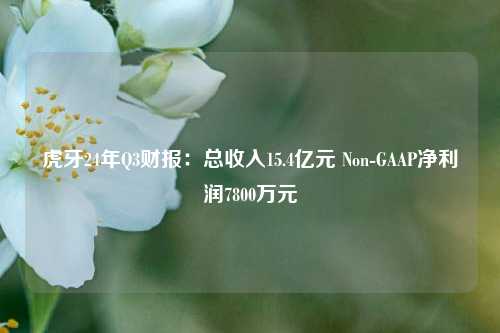 虎牙24年Q3财报：总收入15.4亿元 Non-GAAP净利润7800万元