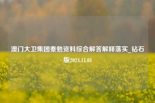 澳门大卫集团秦勉资料综合解答解释落实_钻石版2024.11.01