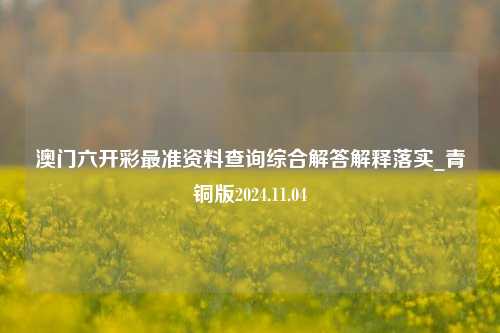 澳门六开彩最准资料查询综合解答解释落实_青铜版2024.11.04