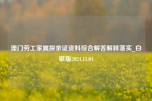 澳门劳工家属探亲证资料综合解答解释落实_白银版2024.11.04