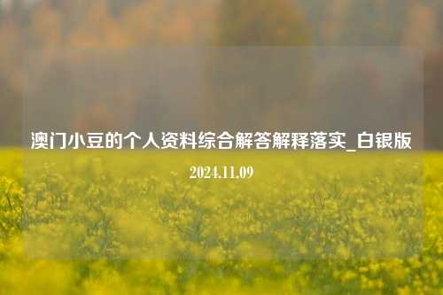 澳门小豆的个人资料综合解答解释落实_白银版2024.11.09