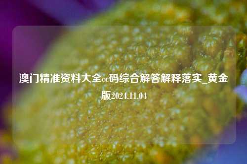 澳门精准资料大全cc码