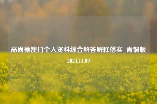 高尚德澳门个人资料综合解答解释落实_青铜版2024.11.09