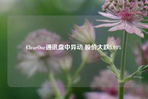 ClearOne通讯盘中异动 股价大跌5.04%