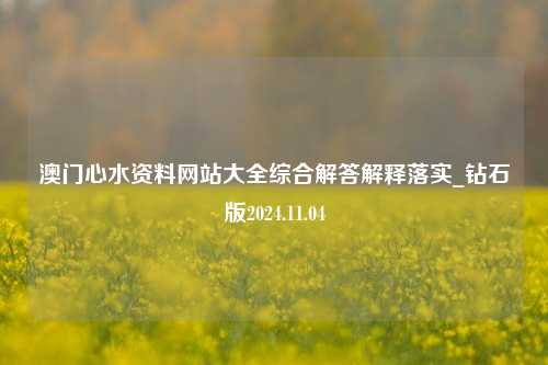 澳门心水资料网站大全综合解答解释落实_钻石版2024.11.04