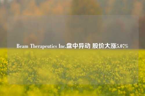 Beam Therapeutics Inc.盘中异动 股价大涨5.07%